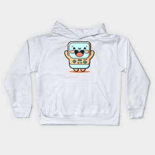 Cute happy kawaii arcade game avatar Kids Hoodie